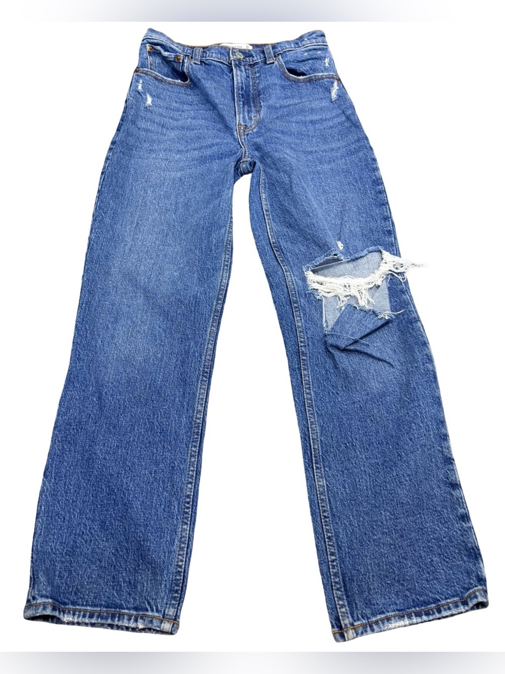 Abercrombie & Fitch 90s Straight Ultra High Rise Distressed Jeans Size 26